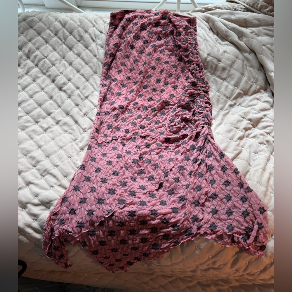 Free people Pink and Black Textured skirt